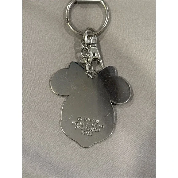 Disney Birthstone February 3D Minnie Mouse Silver Metal Keychain 2" NEW - Picture 5 of 5